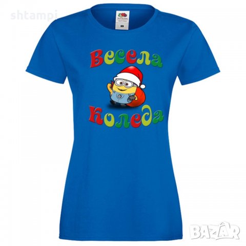 Дамска тениска Коледа Весела Коледа миньон, снимка 3 - Тениски - 34690752
