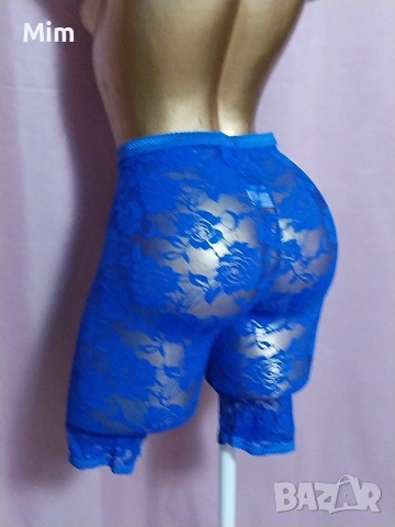 S/M Дантелен къс клин в синьо, снимка 5 - Бельо - 52925087