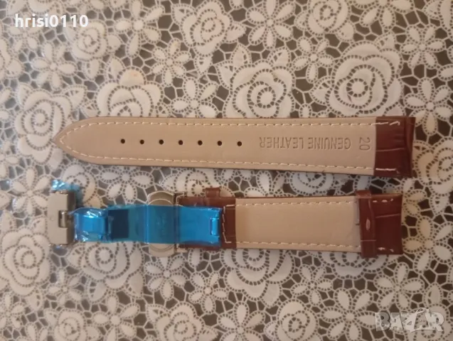 Естествена кожа, каишка за мъжки часовник пеперуда, снимка 4 - Мъжки - 48347889