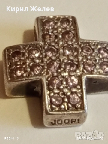 Сребърен кръст JOOP! с инкрустирани кристали Розов Турмалин ювелирна изработка 52817, снимка 9 - Колиета, медальони, синджири - 52982952