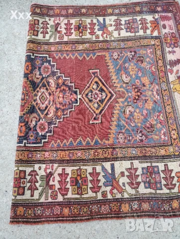 Ръчно тъкан вълнен Античен килим., снимка 6 - Килими - 51073785