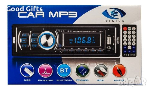 Bluetooth Автомобилен радио MP3 плеър 1782BT, AUX, MP3, FM, SD, USB, 4x50W