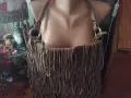 Чанта от ествествен велур на ресни , снимка 3