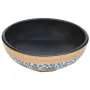 vidaXL Мивка за плот, многоцветна, кръгла, Φ41x14 см, керамика, снимка 3