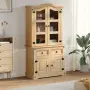 vidaXL Стъклен шкаф витрина Corona 100x48,5x179 см бор масив, снимка 3