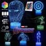 Холограмна 3D LED лампа Spider Man-дистанционно управление 16 цвята+други режими на управление , снимка 10
