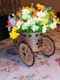 Декоративно колело триколка, велосипед с цветя за декорация, декор, украса за дома, снимка 9