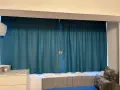 Плътни Пердета Син цвят 2бр. с перделик и копчета подходящи за спалня, детска, отлично състояние, снимка 1