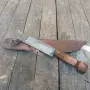 Стар кован нож с кожена кания, снимка 6