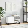 vidaXL Шкаф за грамофонни плочи бял гланц 85x38x48 см инженерно дърво, снимка 2