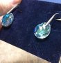 Сваровски SWAROVSKI обеци оригинални небесно син камък, снимка 2
