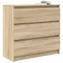 vidaXL Страничен шкаф, дъб сонома, 80x35x76 см, инженерно дърво, снимка 4