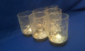Руски ракиени кристални чашки с метално дъно, ръчна гравюра, снимка 1 - Чаши - 36167173
