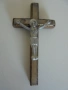 № 8463 Стар дървен кръст с метално разпятие , снимка 1