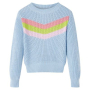Детски плетен пуловер, син, 104（SKU:14698