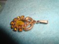 СТАР БРОНЗОВ ПОЗЛАТЕН СКЪПОЦЕНЕН АРТ ДЕКО ПЕНДАНТ с КАМЪНИ ЦИТРИН РЕТРО БИЖУ МЕДАЛЬОН 71351, снимка 8