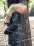 кожено яке естествена кожа с качулка и пух лисица модел 1047 , снимка 2