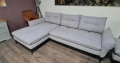 Сив ъглов диван от плат и табуретка "Alexis", снимка 10