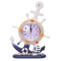 Морски часовник с рул и котва , снимка 1 - Морски сувенири - 40366223