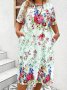 Макси разкошна клоширана дълга силно еластична рокля със скрити странични джобове в красив флорален , снимка 1 - Рокли - 41667815