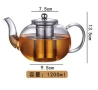 Кана за чай с инфузер SYА-120 - 1200 ml, боросиликатно термоустойчиво стъкло , снимка 2