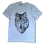 Нова мъжка тениска с Вълк със сини очи в бял цвят, Серия вълци , снимка 1
