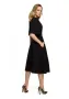 Разкроена дамска рокля с колан в черен цвят M396 MOE, снимка 2