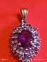Сребърна висулка с Аметист камък на душата символизира дълбока любов, щастие 52799, снимка 8