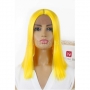 Къса права жълта лейс фронт перука Съни, снимка 1 - Аксесоари за коса - 36057319