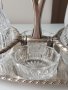 Сребърен оливиерник(сребро 800)с кристални бутилки и чашки, снимка 8
