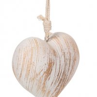 Декоративно висящо сърце дърво, бяло златисто/13x6x12 см, снимка 2 - Романтични подаръци - 39429127