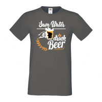 Мъжка тениска Save Water Drink Beer 4,Бира,Бирфест,Beerfest,Подарък,Изненада,Рожден Ден, снимка 12 - Тениски - 36387452