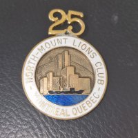 Емайлова значка 25 години Lions club Quebec Canada, снимка 1 - Колекции - 44474511