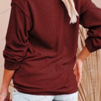 Дамска едноцветна блуза с копчета и дълъг ръкав, 5цвята - 023, снимка 8 - Блузи с дълъг ръкав и пуловери - 41948867