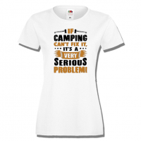 Дамска тениска If Camping Can't Fix It,Изненада,Подарък,Поход,Връх,Хижа, снимка 2 - Тениски - 36373707