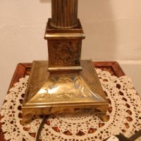 Арт Деко нощна ,настолна лампа бронз оргиналнално стъкло, снимка 10 - Антикварни и старинни предмети - 41706934