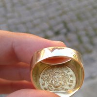 Златен пръстен 13 грама император Викторин,вградена монета, снимка 2 - Пръстени - 41065226