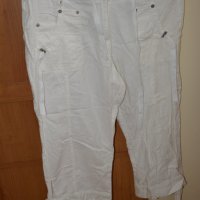 Бели летни ленени панталони, снимка 1 - Къси панталони и бермуди - 41586642