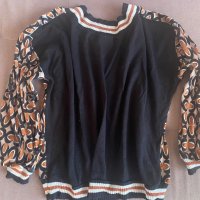 Блузка от кадифе и плетиво, снимка 2 - Блузи с дълъг ръкав и пуловери - 35976095