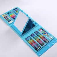 Детски комплект за рисуване в куфар от 208 части / син цвят, снимка 1 - Рисуване и оцветяване - 41681376