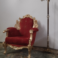 Кралско бароково кресло, снимка 5 - Дивани и мека мебел - 44574143