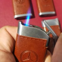 Нови газови ветроустойчиви метални запалки с кафява кожена обвивка с щампована емблема на марки на  , снимка 12 - Запалки - 34023825