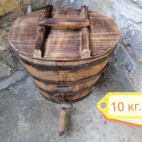 Стара Дървена Ръчна Буталка За Масло / 10 кг. , снимка 4 - Антикварни и старинни предмети - 44218415