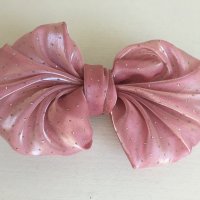 Розова голяма Шнола за Коса Аксесоар Фиба, снимка 3 - Аксесоари за коса - 41878035
