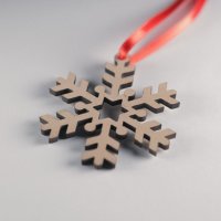 Дървена играчка за елха (снежинка), снимка 9 - Коледни подаръци - 38853171