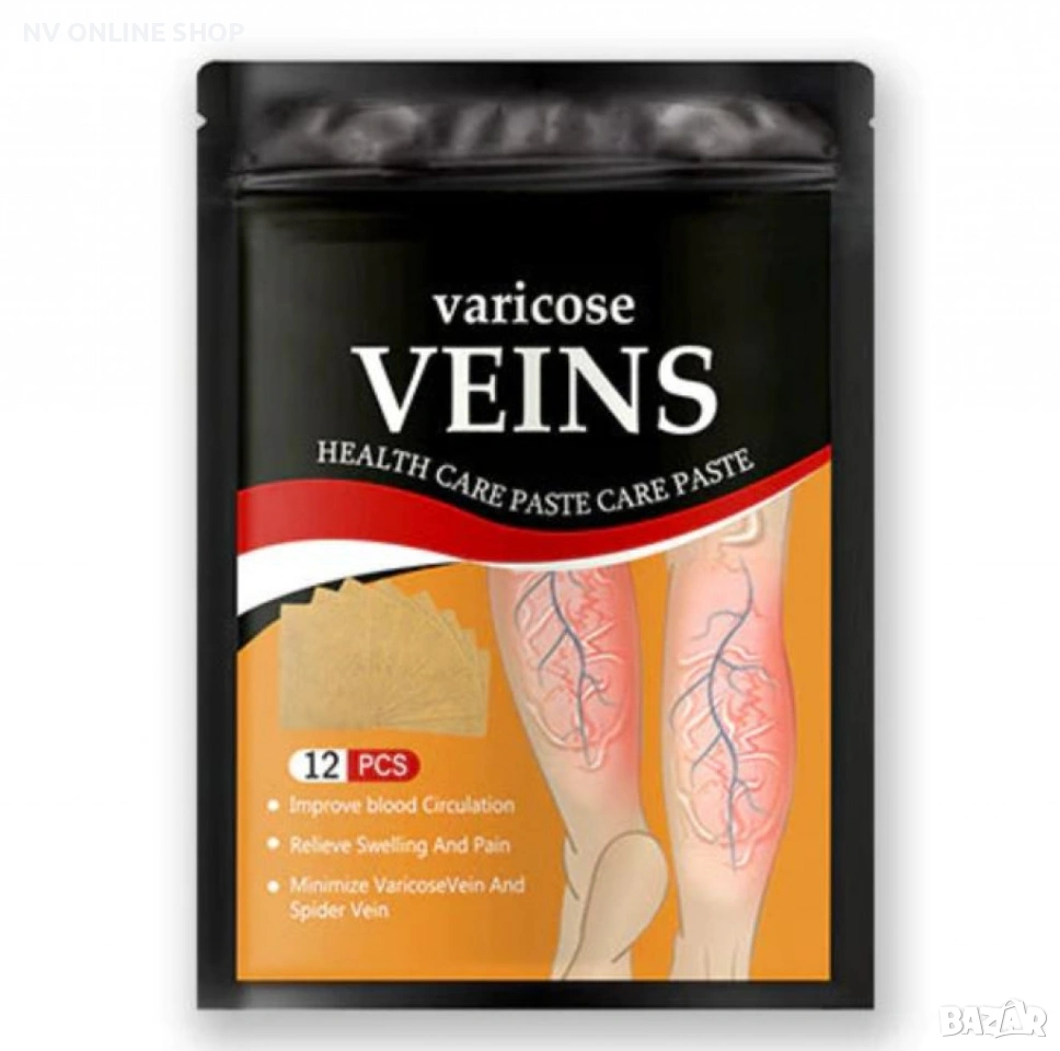 Пастири за лечение на разширени вени Varicose Care Health Patch 12бр, снимка 1