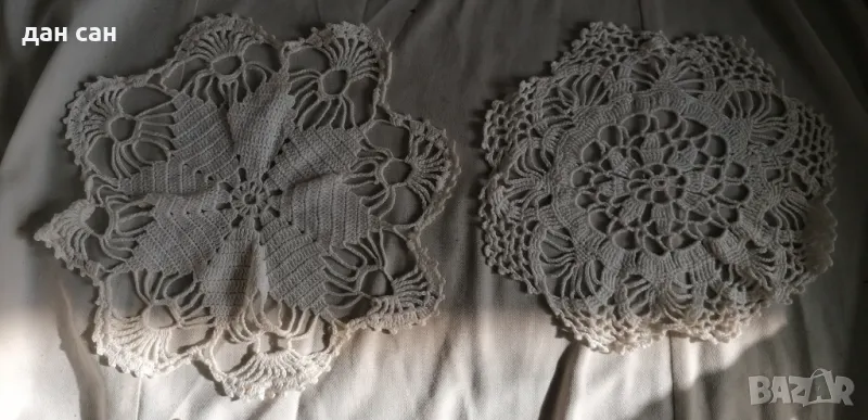 ретро ръчно плетено на кука подложка дантела 4, снимка 1