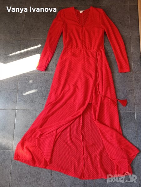 H&M дълга червена рокля за повод, снимка 1