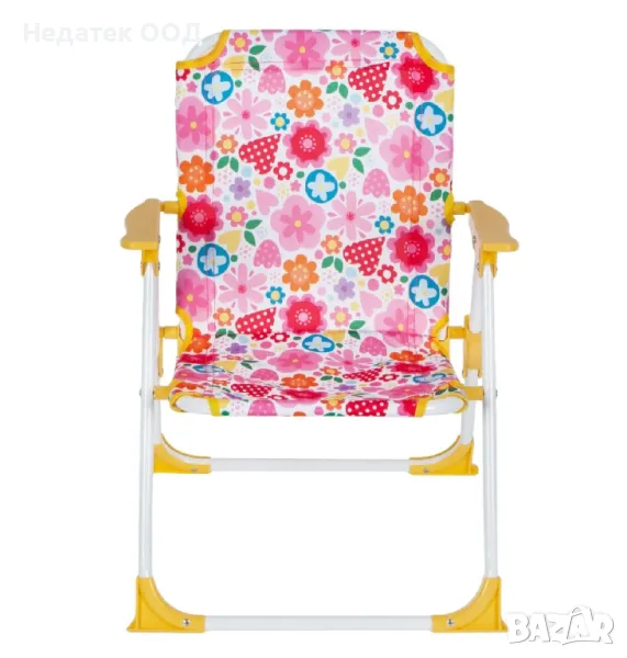 Детски метален сгъваем стол, Розов, 37x35x46см, снимка 1