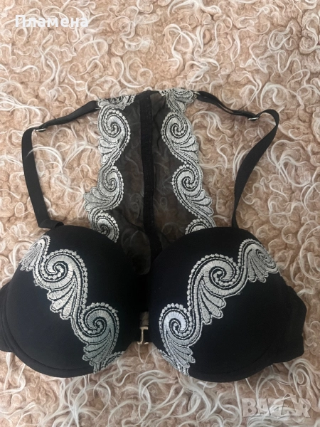 Черен сутиен с дантела 70 а, снимка 1